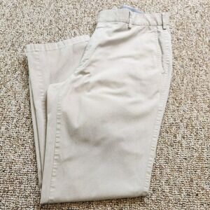 Peter Millar Soft Touch Trouser Pants Mens 35x28 Khaki Flat Front Pima Cotton